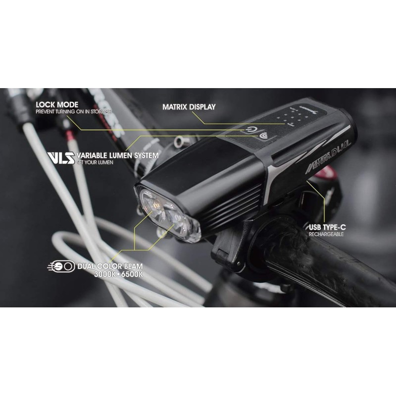 Moon Unisex Adult Meteor Storm Dual Front Cycle Light -