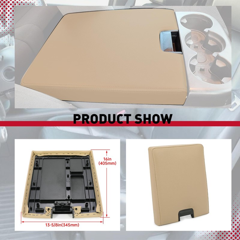 HECASA Center Console Lid Compatible with 2007-2014 Chevy Suburban Silverado