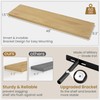 48 Inch Long Floating Shelves Oak, 9.3" Deep Floating Shelf