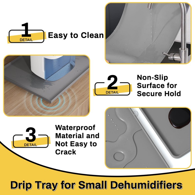 Powrocket Dehumidifier Drip Pan for Leaks, 16'' x 12'' Dehumidifier