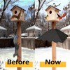 Firmlly Metal Squirrel Baffle for 4x4 Post, Outside Wooden Pole