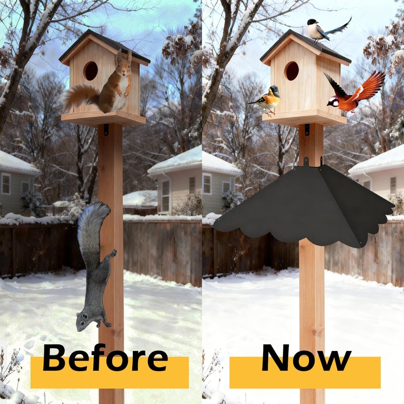 Firmlly Metal Squirrel Baffle for 4x4 Post, Outside Wooden Pole