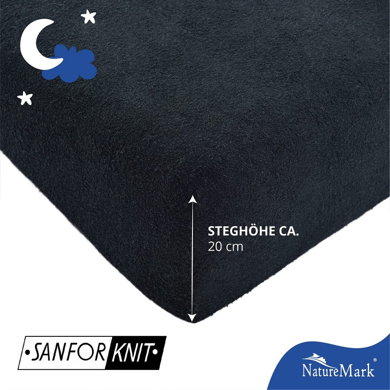 NatureMark Pack of 2 Children's Terry Fitted Sheets, Cuddly Soft,