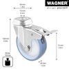 WAGNER Soft swivel castor with back hole, diameter 75 mm,