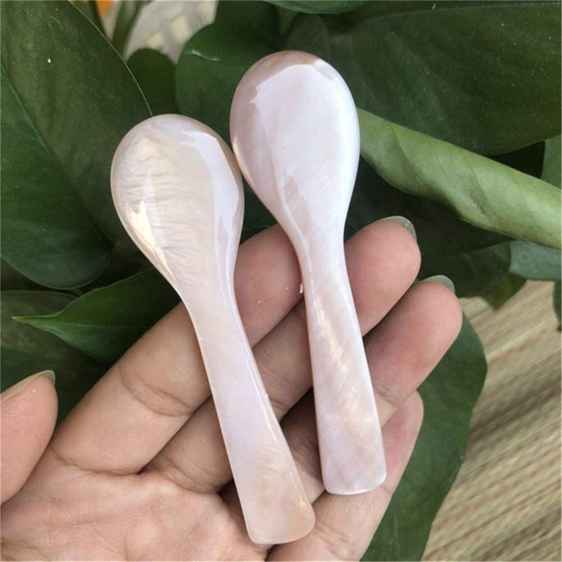 Pack of 2 Handmade Caviar Spoons Nut of Perle MOP