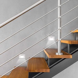 BAZZ White Integrated LED Step Stair Light Motion Sensing, Indoor/Outdoor Use