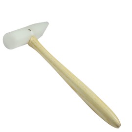 The Beadsmith Nylon Wedge Hammer - 9.5 inches Wooden Handle - 115mm, 3.8oz head, 8 & 32mm faces - Use to flatten and shape sheet metal and wire with no risk of marring