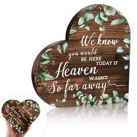 Qunclay In Loving Memory Wedding Sign Rustic Wooden Sign Wedding Memorial Table Sign We Know You Would Be Here Today If Heaven Wasn't So Far Away Wood Memorial Sign Sympathy Gift (Brown Backing)
