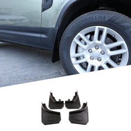TINKI Car Front Rear Mud Flaps Splash Guards Compatible for Land Rover Defender 90 110 2020 2021 2022 2023 Auto Mud Flaps Mudguards Fender Land Rover Exterior Accessories (ABS Plastic, Black)