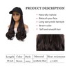 Yunkang Hat Wig Baseball Cap With Long Wavy Ends Straight