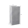 LeisureMod Terra Fiberstone and MGO Clay Tall Square Planter Gray