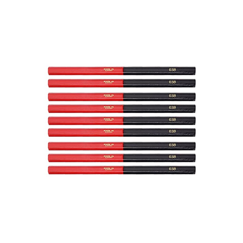 Double-headed red/blue round wire carpenter's pencils, woodworking construction pencils for