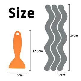 HATOOLHA 24pcs Bathtub Non Slip Stickers, Shower Floor Safety Non Slip Wave Strips Anti Slip Stickers for Bathroom Tubs Stairs, with Scraper (Transparent)