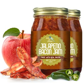 Green Jay Gourmet Jalapeno Bacon Jam - Classic Spread for Burgers, Sandwiches, Toast, Charcuterie - Sweet, Savory Flavoring for Meat, Poultry, Dressing - Zero Trans Fat, No MSG, Gluten-Free - 2x 20 oz