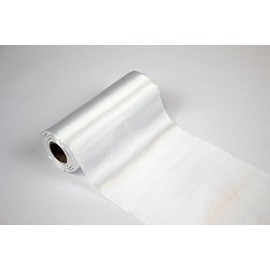 Stoff-Kollektion - Satin Table Runner Sold by the Metre Polyester - Satin Fabric Roll 12cm Wide & 9m Long - Decorative Table Runner for Weddings, Birthdays & Special Occasions - White
