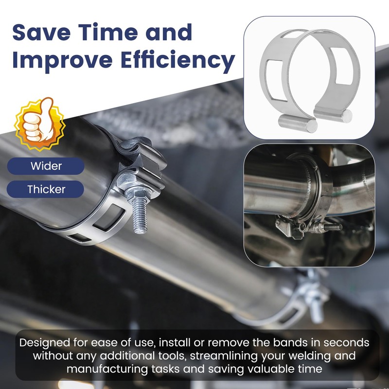 Upgraded Heavy-Duty Exhaust Tacking Band Set (5PCS) - 304 Stainless