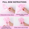 8 Pack Pull Bows for Gift Wrapping (6 Inch, Pink)