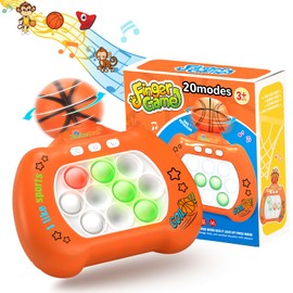 AFH 2024 NEW Quick Push Game, Upgraded 20 Game Modes, Pop Bubble Game Light Up Fidget Toys for Kids & Adults,Basketball toy,Handheld Puzzle Game Sensory Toys With 360° Rotate Basketball, Birthday Gift