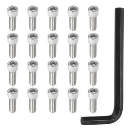 PATIKIL 3/8"-16 x 1" Socket Head Screws Cap Bolt, 10Pcs 304 Stainless Steel Hexagon Socket Screws with Hex Wrenches Full Thread for Road Bicycle Mountain Bike Auto, Silver/Black