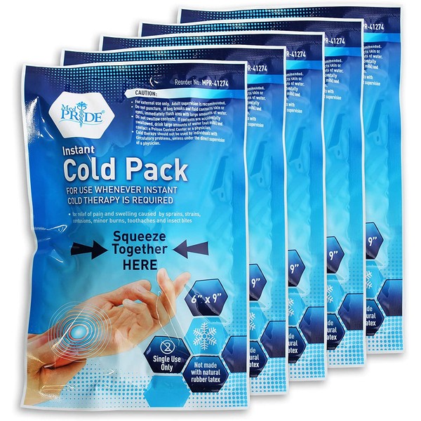 Medpride Instant Cold Pack (6”x 9”) – Set of 24 Disposable Cold Therapy Ice Packs for Pain Relief, Swelling, Inflammation, Sprains, Strained Muscles, Toothache – for Athletes & Outdoor Activities