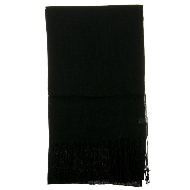 UBI/NYH Solid Viscose Long Scarf - Black