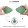 SILSTAR PROFESSIONAL Konjac Facial Sponge Tear Drop Rose Red Clay