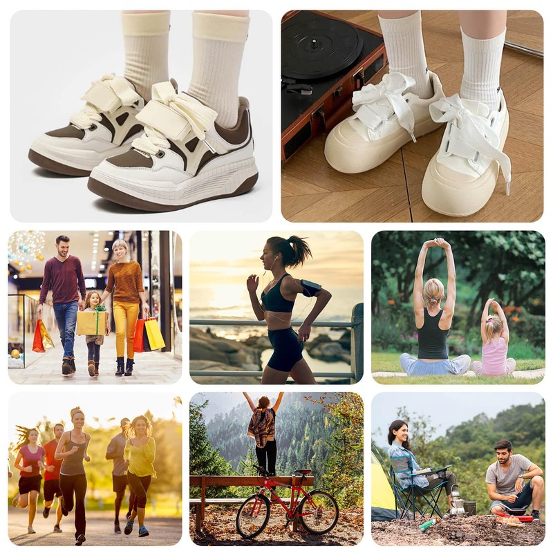 WEGOODZF Wide Flat Thick Shoelaces: Extra Fat Chunky Sneakers Shoe