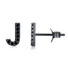 LiBihong Black Cubic Zirconia Alphabet Letter Stud Earrings, Sterling Silver