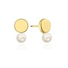 Hoberta Real 14k solid Round Yellow Gold Tiny Circle Stud