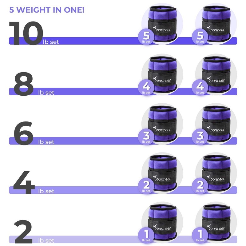 Sportneer Sportneer Adjustable Ankle Weights+Massage Sticks for Athletes