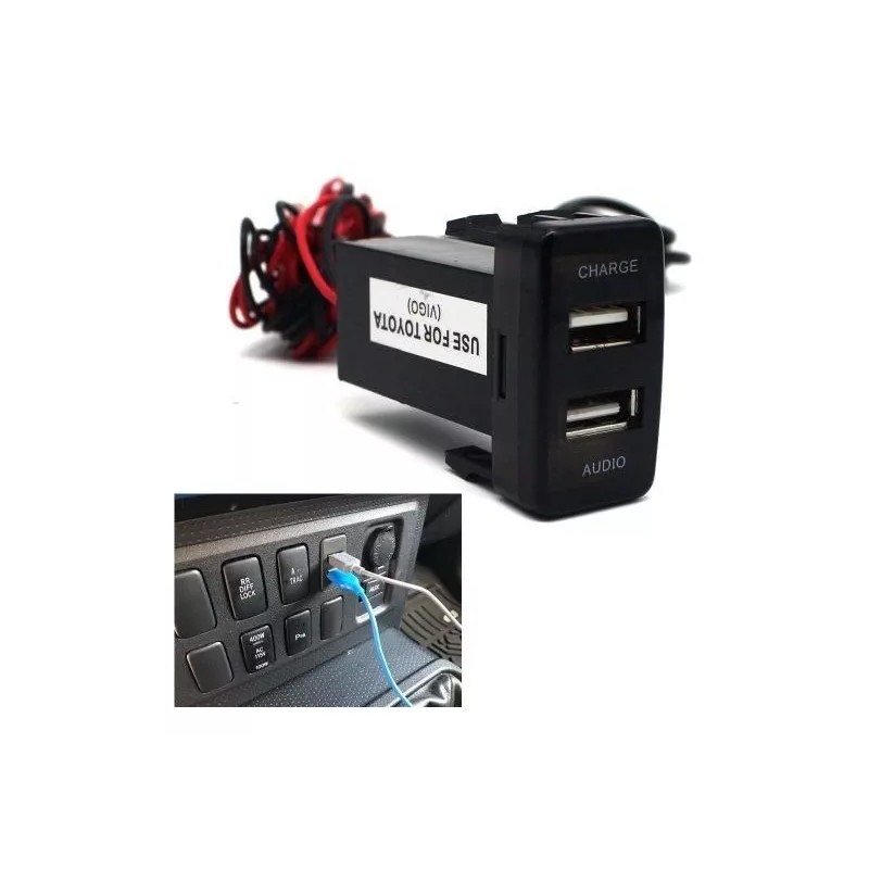 Corp.Res Electronics Cargador Rapido Auto Toyota Plug Doble Usb 3.0