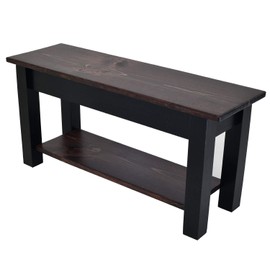 Red Mahogany and Black Bench with Shelf (36)