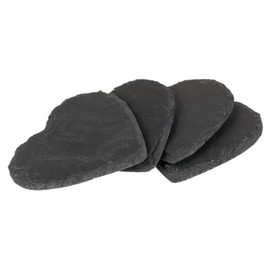 Out of the blue, Set of 4 Coasters Slate Heart with Rubber Feet Approx. 10 cm