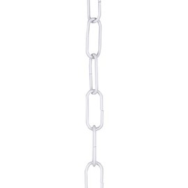 2m White Open Link Chain - for Chandelier & Lighting - Medium 34 x 15mm Link Size - Ch-4