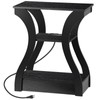 Segawe End Table with Charging Station Black End Table with