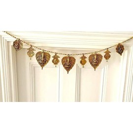 Door wall Hanging Toran Metal Bandanwar Indian Traditional Good Luck Charm decoration & Gift Idea for Home Office Temple Pooja Festival
