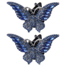 BYOBYO 2 Packs Blue Butterfly Car Vent Clips, Bling Car Interior Decor, Car Air Freshener Vent Clips, Cute Car Accessories for Girls Women, Gifts