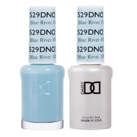 DND Gel Polish Set, Blue Collection, UV Gel Polish and Air Dry Nail Lacquer, Matching Chip-Free Polish Duo, 529 Blue River, 0.5 Fl Oz