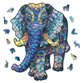 Jigsaw Puzzles for Adults,Wooden Puzzles for Adults,Animals Wood Puzzles Adult Family Game Best Gifts for Adults 200pcs(Colorful Elephant)
