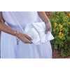 First Communion White Satin Brocade Rosary Case with Chalice Design,