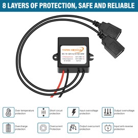 2PCS DC 12V 24V to 5V 6A 30W Dual USB Female DC Step Down Converter Power Adapter Buck Module…