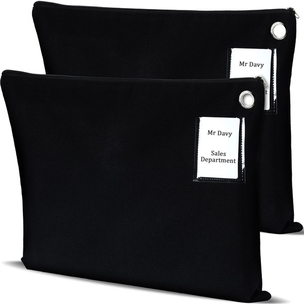 Humyoun 2 Pcs Interoffice Mailer Canvas Transit Sack Zipper Bag