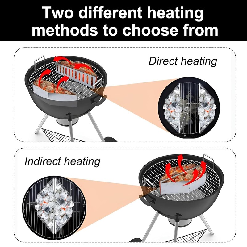Zalizr 2 Pcs Charcoal Baskets, Steel Charcoal Holders for BBQ,