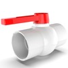 3" PVC Ball Valve, 1 Pcs Red Handle Shut-Off Valve