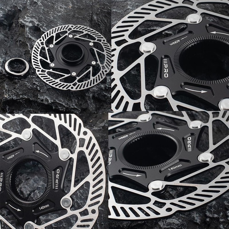 Bicycle Disc Brake Rotor, Center Lock, 140/160mm, Black/Silver (140mm)