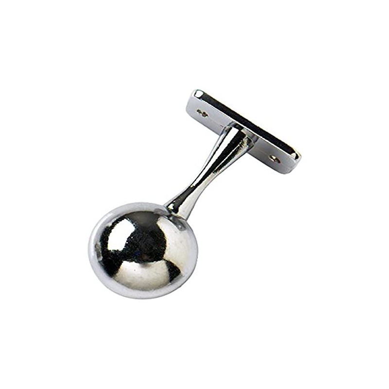 Merriway BH04421 (2 Pcs) Chrome Wardrobe Rod Rail End Supports