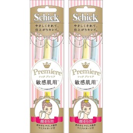 Schick (シック) Schick Schick Face Shaving Premier for Sensitive Skin with L Disposable Micro Guard, Disposable Type, Women's Razor, Face, Makeup, Mixed Colors, 3 Pieces x 2 Pack