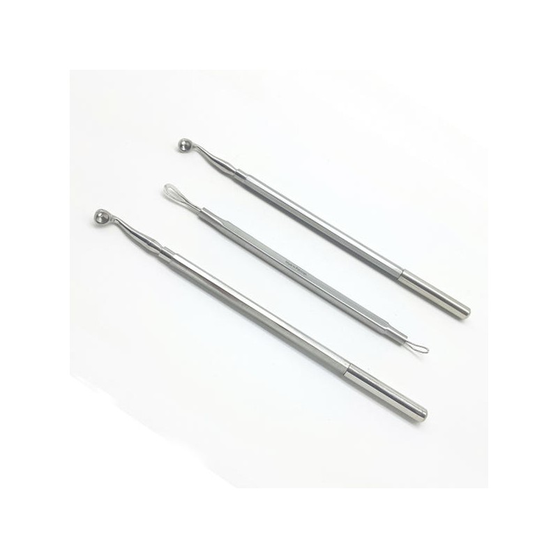 의료용 여드름압출기 3종 피지 여드름짜는도구 피부 Medical Acne Extractor 3-Piece