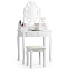 Costway Modern Dressing Table Set Makeup Vanity Desk w/Dimmable Bulbs