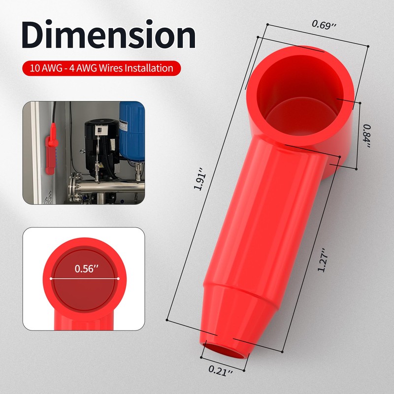 RVBOATPAT 20pcs Battery Terminal Cover Silicone Battery Terminal Protector Boot